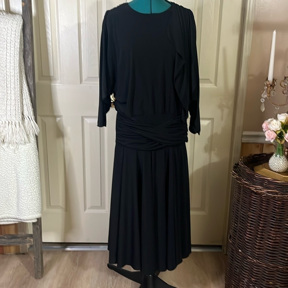 KIRA! BLACK BATWING SLEEVE GLAM DRESS(169)